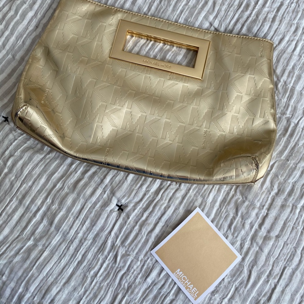 Michael Kors Gold Initial Clutch